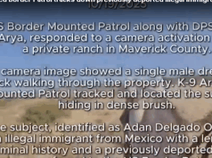 Texanische Reiterpolizei filmt Festnahme eines illegalen Einwanderers, der sich im Gebüsch eines Ranchs nahe der Südgrenze versteckt